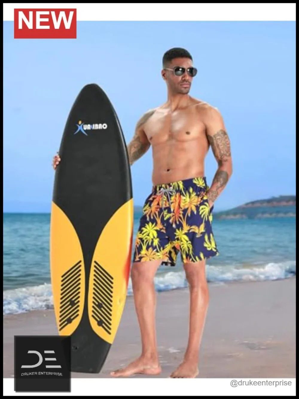Men's Swim Trunks with Compression Liner 5 Inch Quick Dry UPF 50+